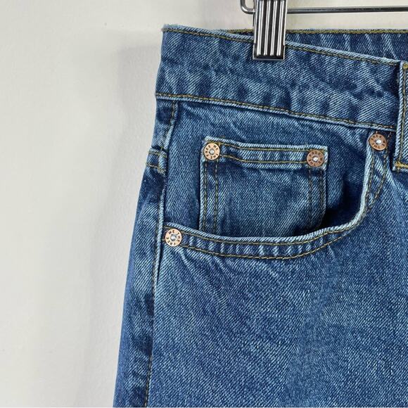 We The Free People High Waist Ankle Cropped Cotton Denim Mom jeans womens 31 - Picture 6 of 15